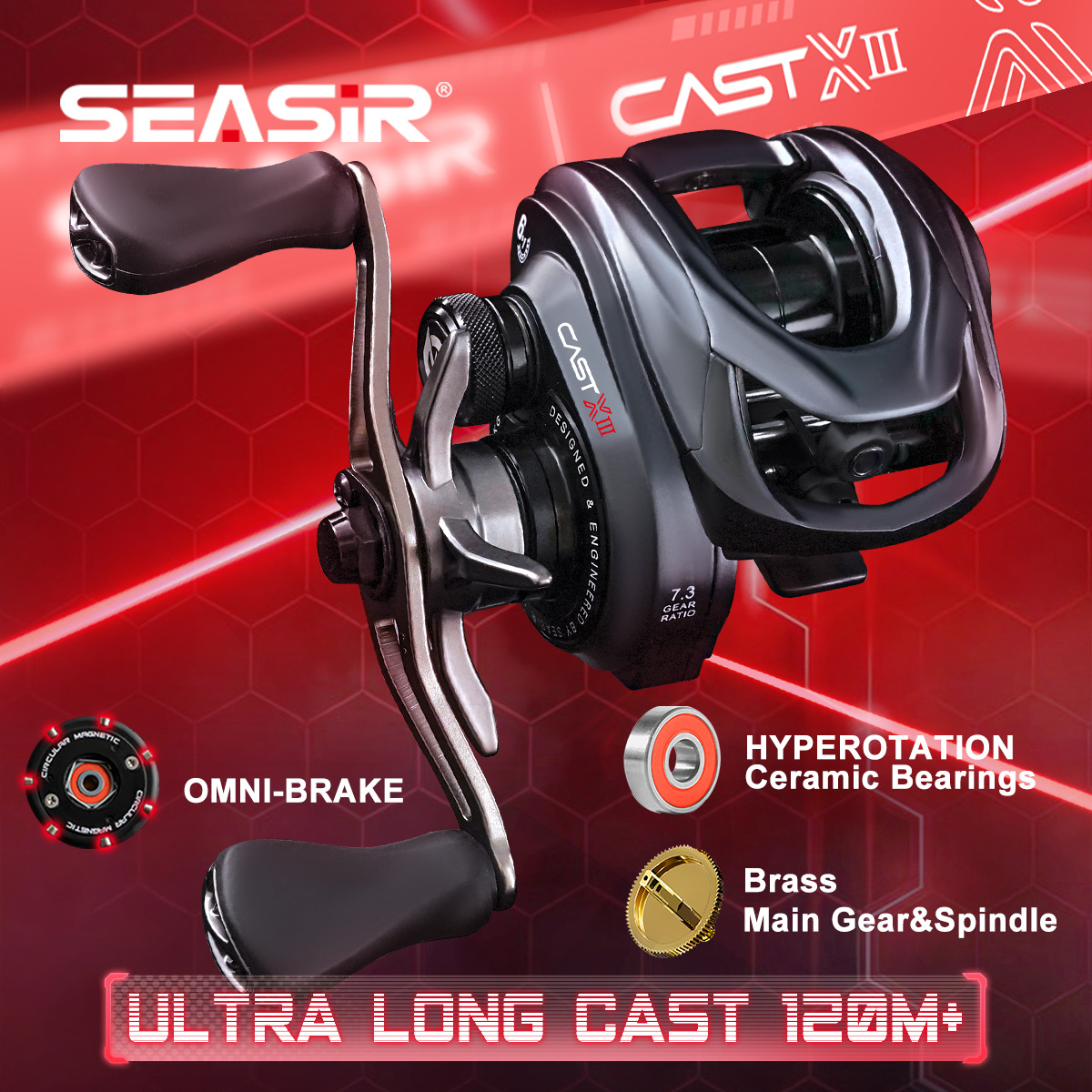Abu Garcia Reel Max - Reel Baitcasting SEASIR CAST-X3 Jarak Lempar